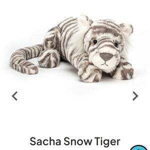 Jellycat Sacha Snow Tiger Stuffed Animal - New With Tags In A Jellycat Bag!